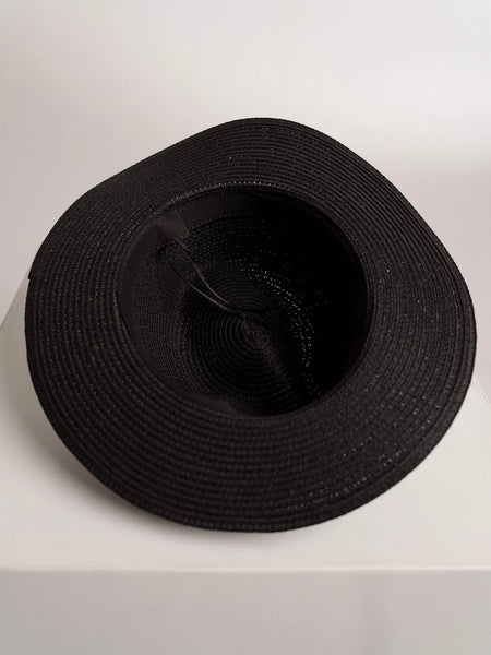 Black Personalized Fedora Hat with Nude Band