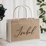 Large Burlap Tote - CREAM TRIM