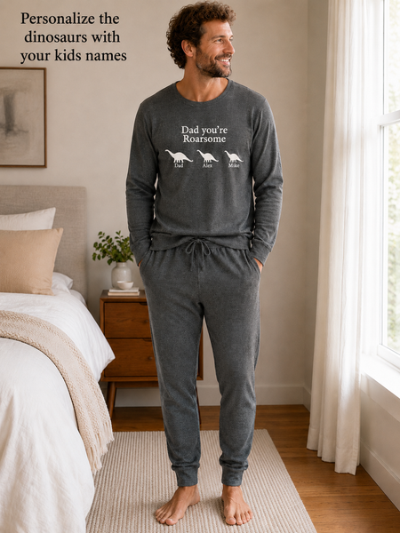 Men's Personalized Fathers Day PJ Sets ( Roarsome )