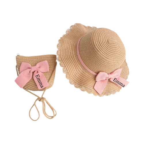 Girls Personalized Sun hat and Bag duo