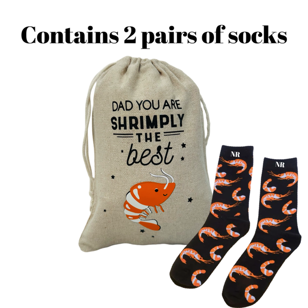 Men's Personalized Socks gift set - Dad you are Shrimply the best