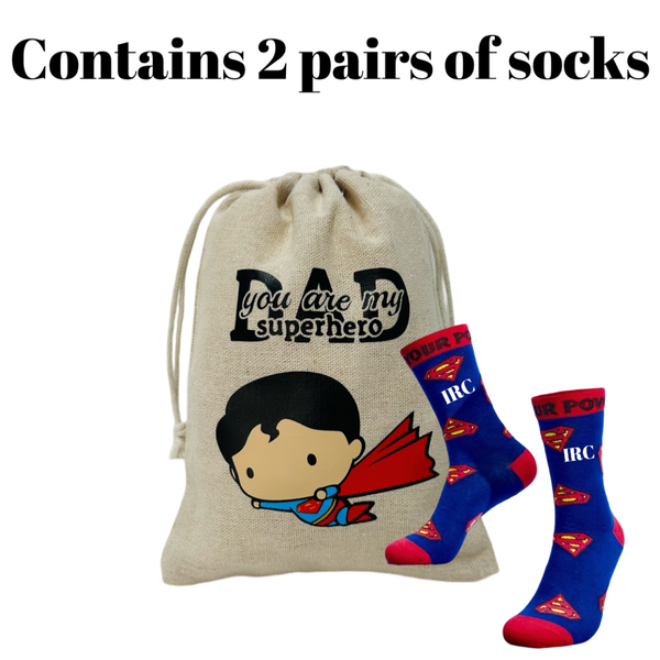 Men's Personalized Socks gift set - Dad you are my superhero