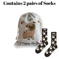 Load image into Gallery viewer, Men's Personalized Socks gift set -  I Pugging Love you
