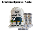 Load image into Gallery viewer, Men's Personalized Socks gift set -  Love you slow much
