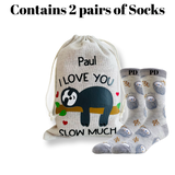 Men's Personalized Socks gift set -  Love you slow much