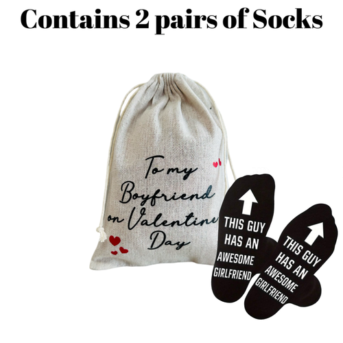 Men's Personalized Socks gift set - This guy has an awesome girlfriend