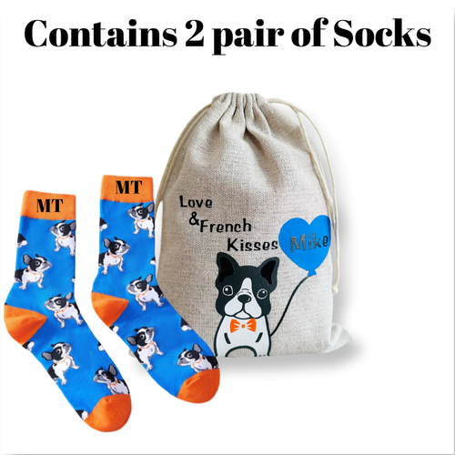 Men's Personalized Socks gift set - Love and French Kisses