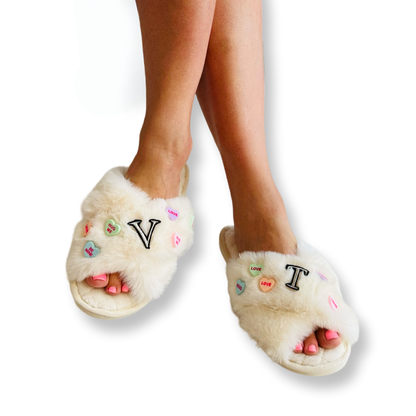 Valentines Day Slippers - White