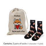 Men's Personalized Socks gift set - You're Such a Fox