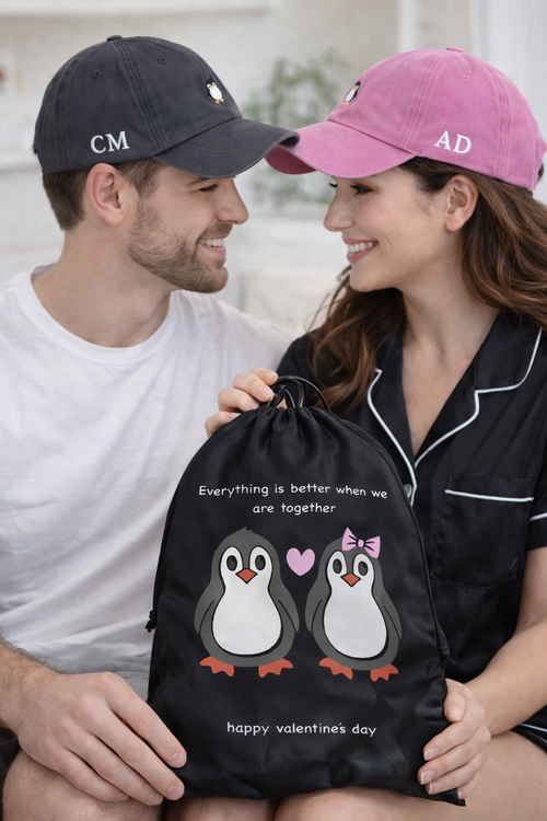 His & Hers Penguin Caps Set