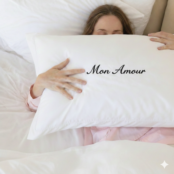 Mon Amour -Embroidered Valentine’s Pillowcase