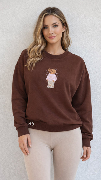 Ladies Bear Personalized Tracksuit Top - Brown