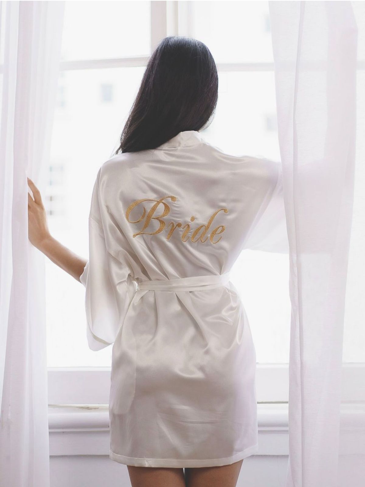 Ladies Solid White Customized Robe