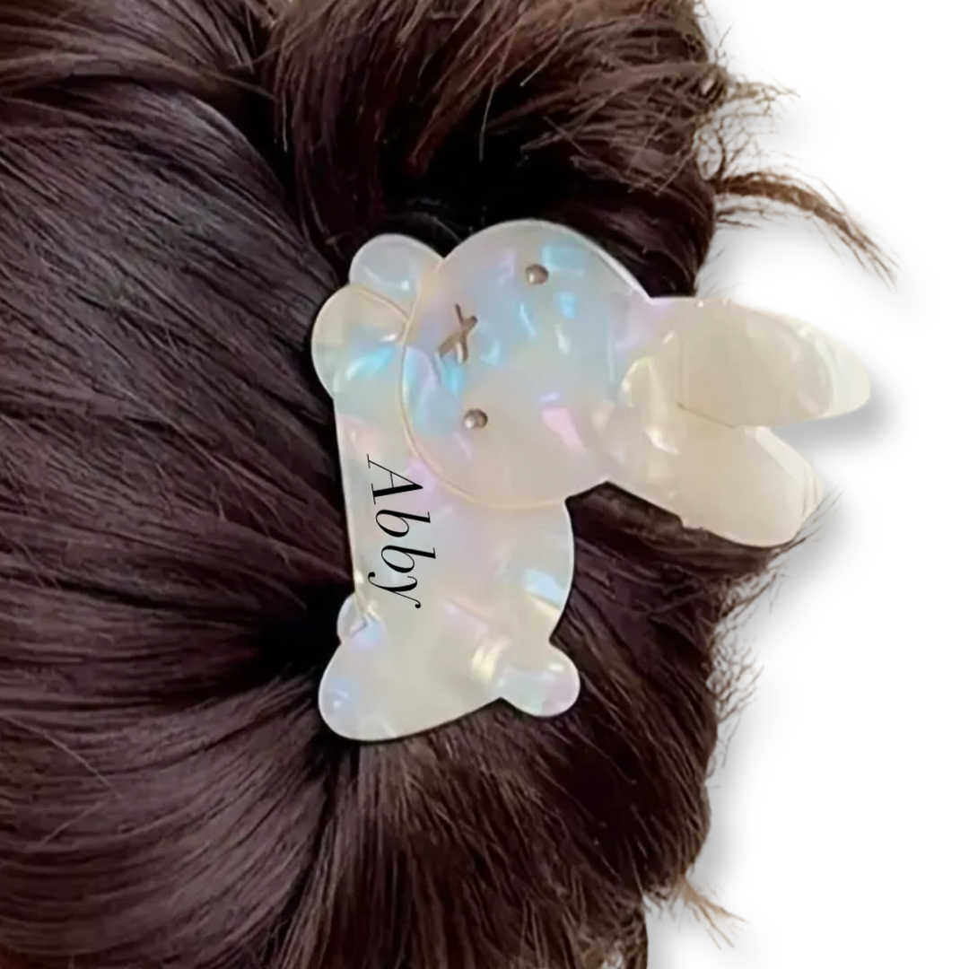 Personalized Bunny Claw Clip