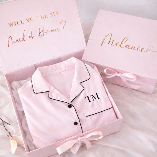 Personalized PJ Set and Box - Pink