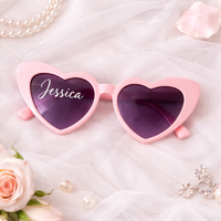 Custom Bridal Party Heart Shaped Sunglasses - Pink