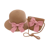 Girl Personalized Beach Bag and Sun Hat Set -Pink