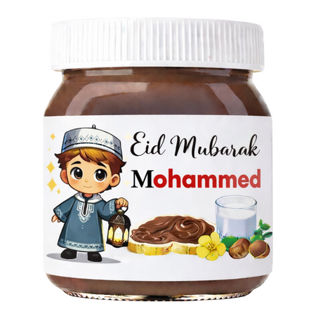 Personalized Nutella Jar - Red Outlined Hearts