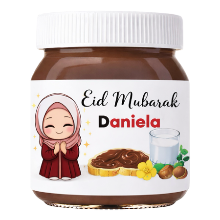 Personalized Nutella Jar - Red Outlined Hearts