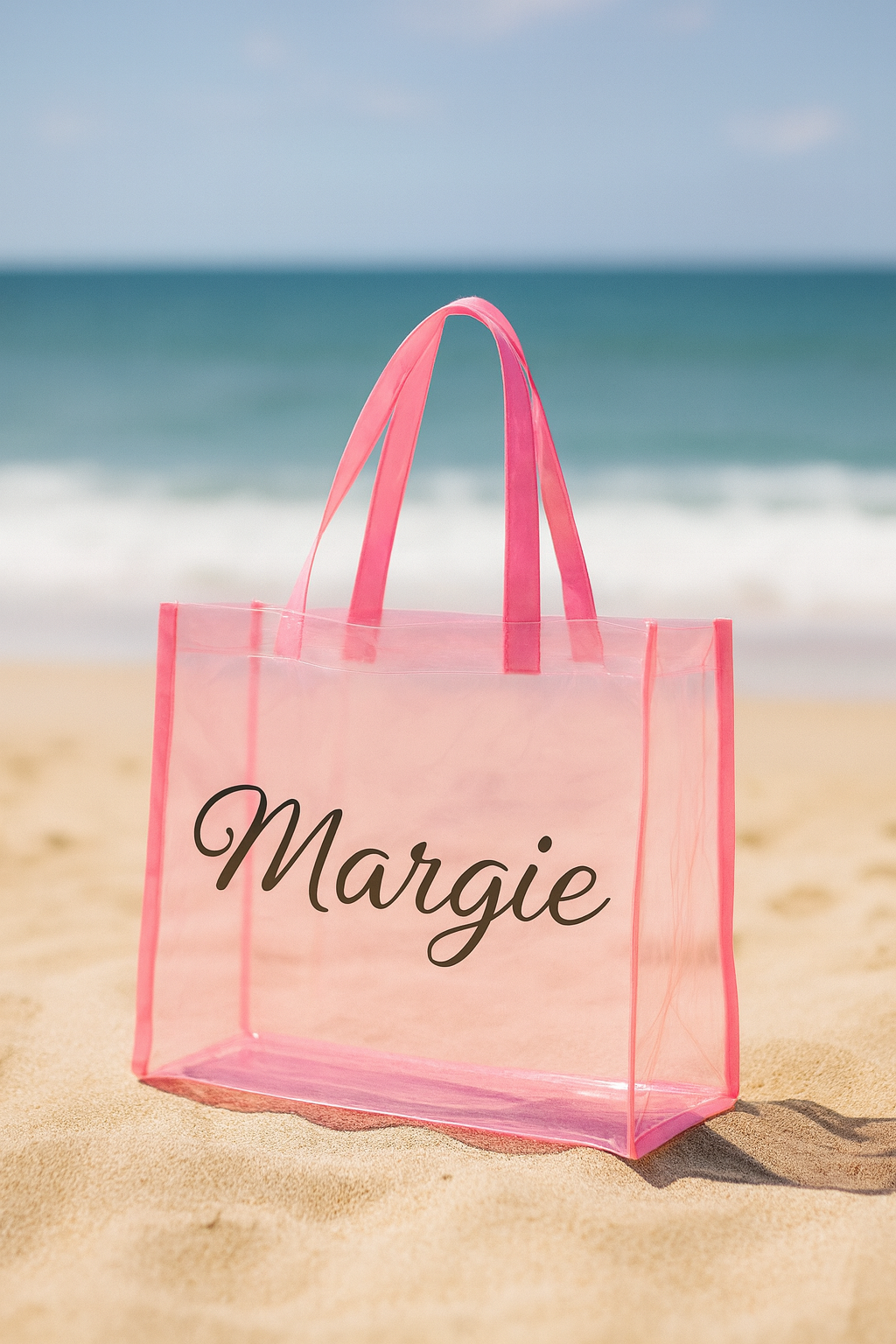 pcd. Personalized Transparent Tote - Pink