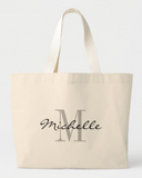 Elegant Minimalist Script Name Tote Bag