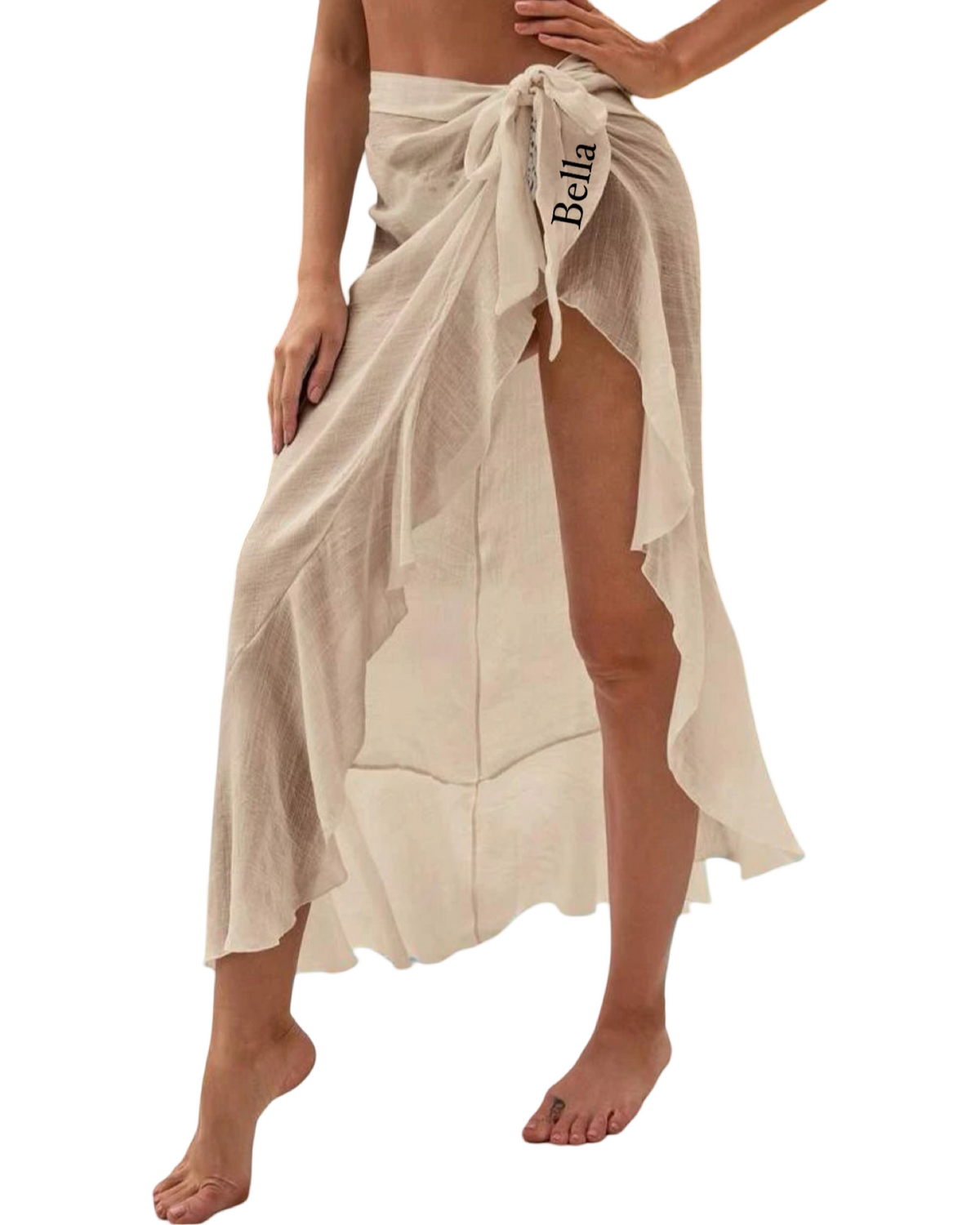 Personalized Frill Sarong- Nude