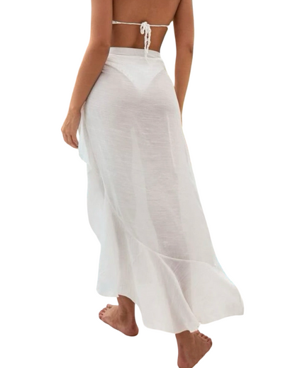 Personalized Frill Sarong- WHITE