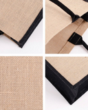 XLarge Personalized Waterproof Burlap Tote - Black Trim