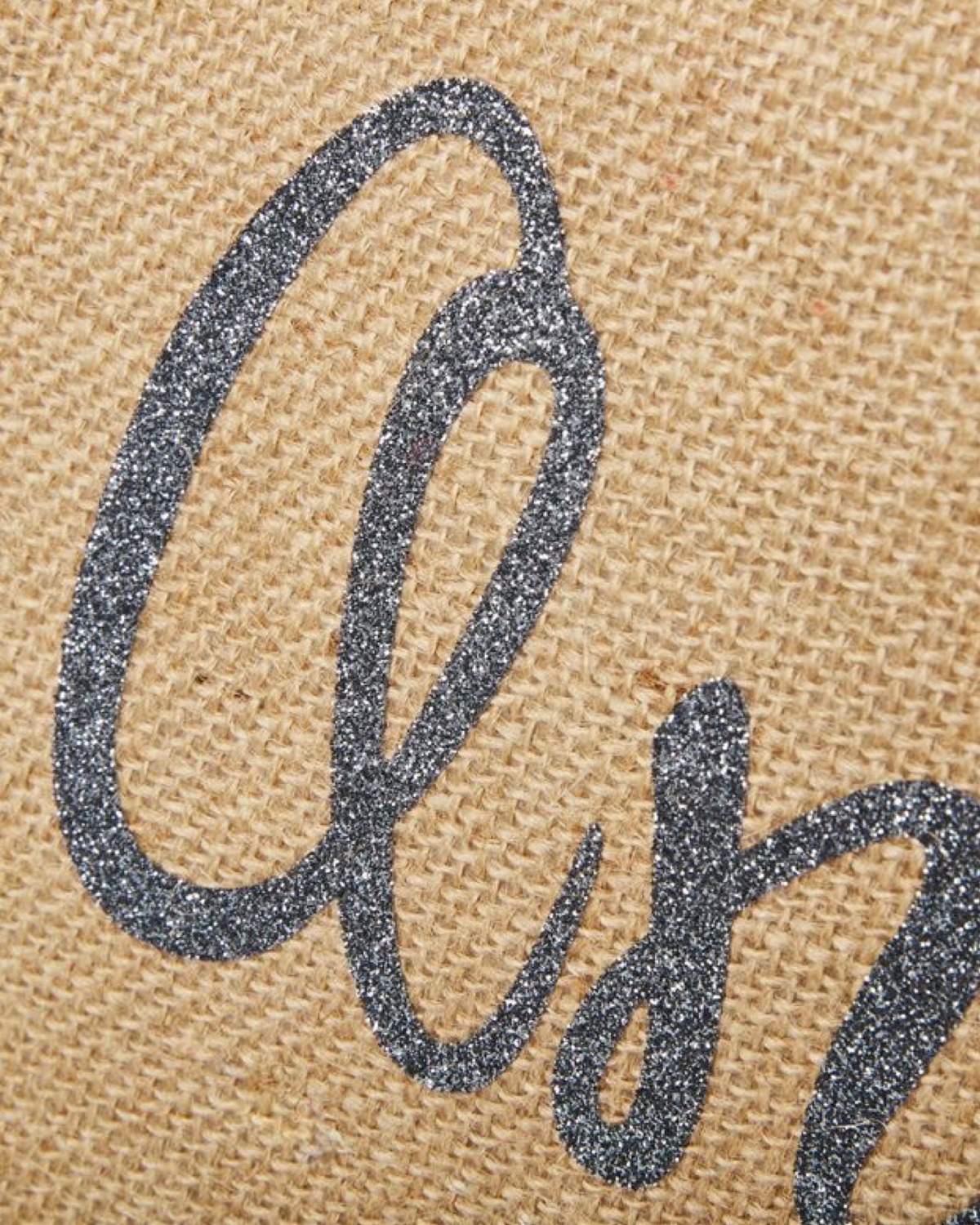 XLarge Personalized Waterproof Burlap Tote - Black Trim