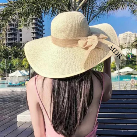 Personalized Sun hat with Black Trimming