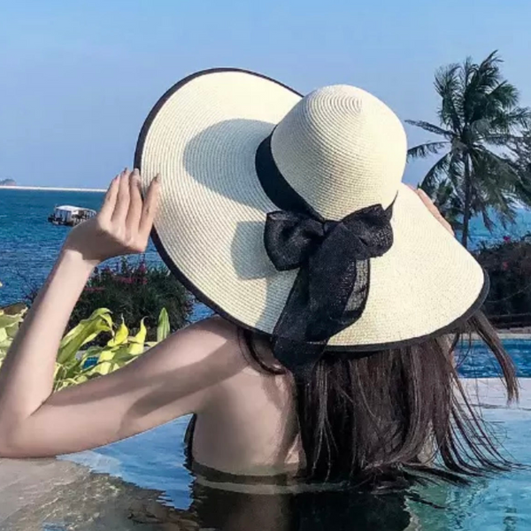 Personalized Sun hat with Black Trimming