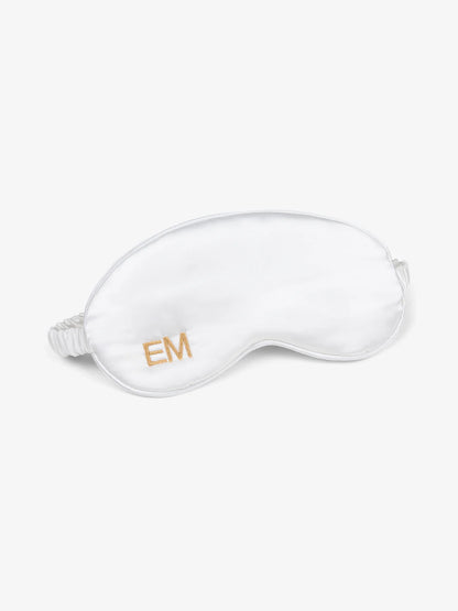 Personalized Silk Satin Eye mask White