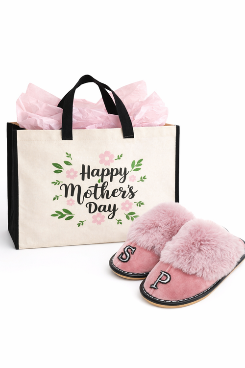 Slipper and Gift Bag Set - Pink