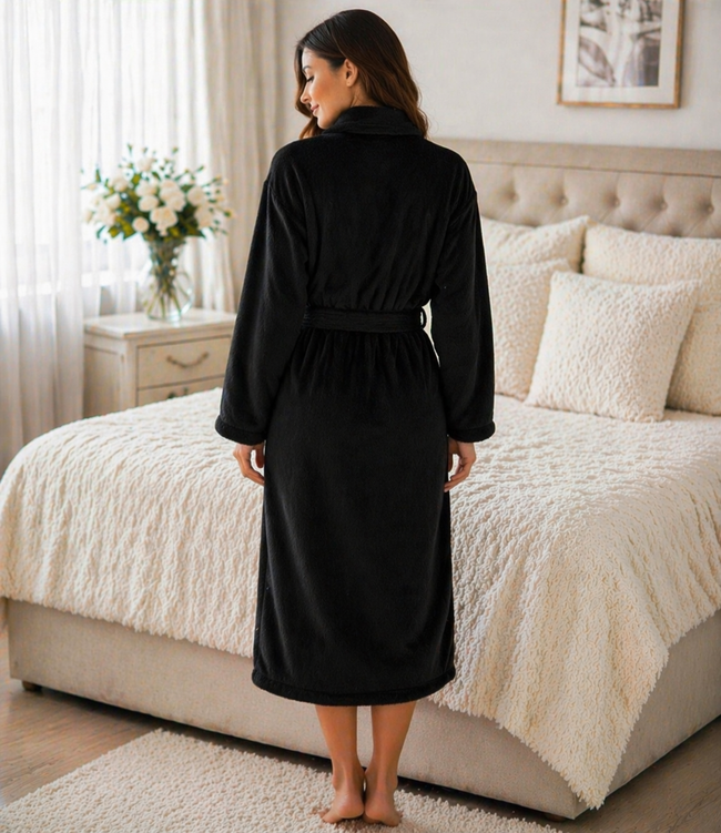 Ladies Black Plush Personalized Gown