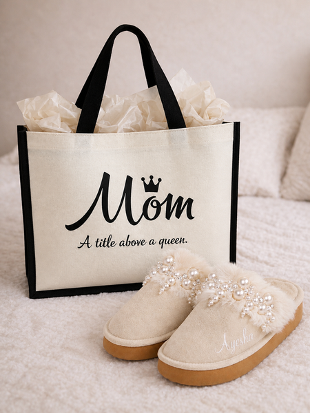 Valentines Customized Grey Glitter Slippers