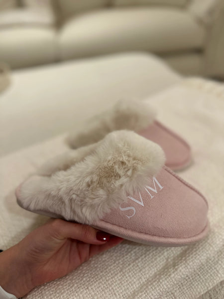 Personalized Pearl Slippers - White