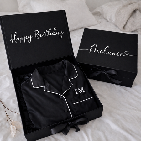 Personalized PJ Long Sleeved Set and Box - White
