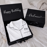 Personalized PJ Long Sleeved Set and Box - White