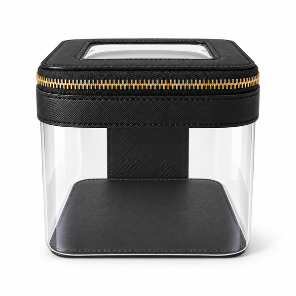 Jetsetter Clear Vanity Case - Black