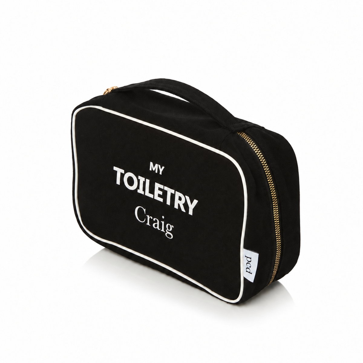 2 Piece Black Cotton Men's Toiletry Bag