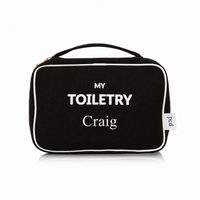 2 Piece Black Cotton Men's Toiletry Bag