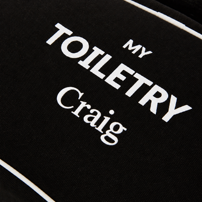 2 Piece Black Cotton Men's Toiletry Bag
