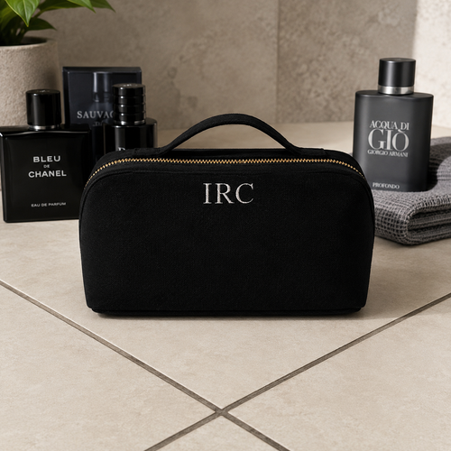 Black Cotton Men's Wash Bag