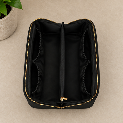 Black Cotton Men's Wash Bag