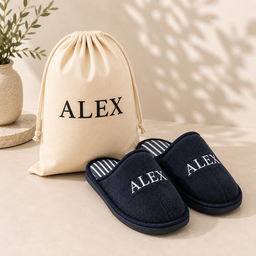 Dad Essential Slipper Set - Navy
