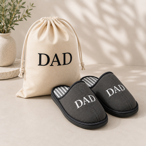 Dad Essential Slipper Set - Charcoal Grey