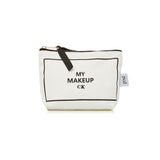 White Cotton Makeup Pouch