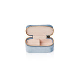 Rectangle Mini Velvet Jewlery Case - Light Blue