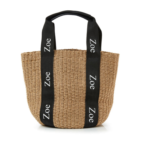 Black Trimmed Large Burlap Tote