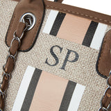 Mini pcd. Striped Canvas Tote Bag - Beige